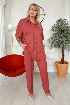 Костюм брючный 2223 терракотовый Rumoda
