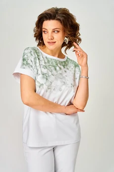 Джемпер 2258 зеленый + белый Rumoda