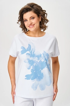 Футболка 2259 голубой + белый Rumoda