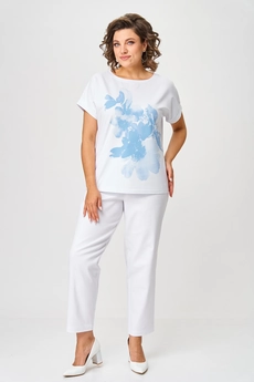 Футболка 2259 голубой + белый Rumoda