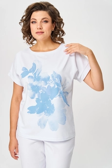 Футболка 2259 голубой + белый Rumoda