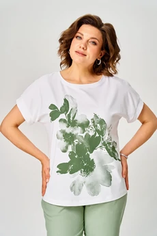 Футболка 2259 зеленый + белый Rumoda