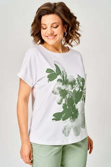 Футболка 2259 зеленый + белый Rumoda