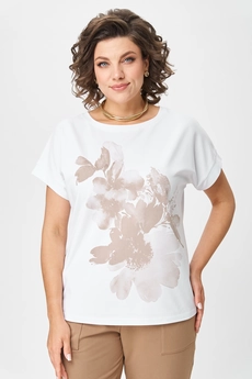 Футболка 2259 капучино + белый Rumoda