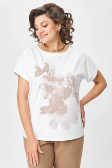 Футболка 2259 капучино + белый Rumoda