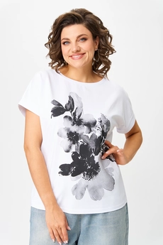 Футболка 2259 черный + белый Rumoda