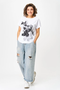 Футболка 2259 черный + белый Rumoda