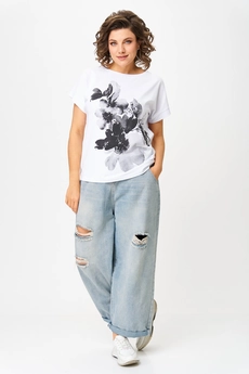 Футболка 2259 черный + белый Rumoda