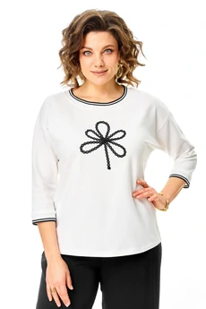 Джемпер 2261 молочный-черный дл.р. Rumoda