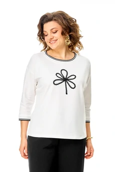 Джемпер 2261 молочный-черный дл.р. Rumoda