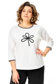 Джемпер 2261 молочный-черный дл.р. Rumoda