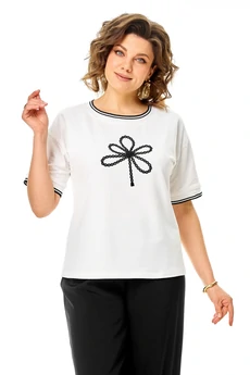 Джемпер 2261 молочный-черный кр.р. Rumoda