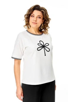 Джемпер 2261 молочный-черный кр.р. Rumoda