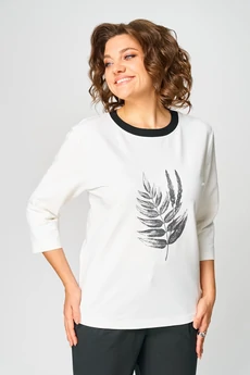 Джемпер 2272 молочный черный дл Rumoda