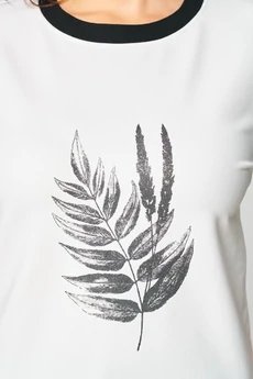 Джемпер 2272 молочный черный дл Rumoda