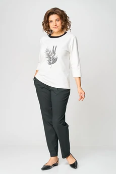 Джемпер 2272 молочный черный дл Rumoda