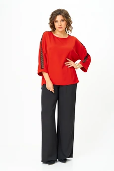 Костюм брючный 2275 красный + черный Rumoda