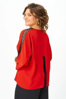 Костюм брючный 2275 красный + черный Rumoda