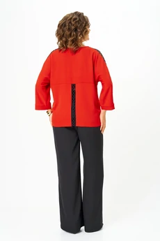 Костюм брючный 2275 красный + черный Rumoda