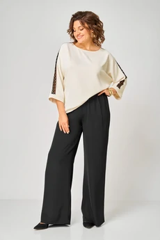 Костюм брючный 2275 молочный-черный дл.р. Rumoda