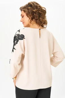 Костюм брючный 2278 дл.р. бежевый + черный Rumoda