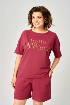 Костюм с шортами 2293 бордовый Rumoda