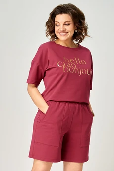 Костюм с шортами 2293 бордовый Rumoda