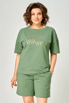 Костюм с шортами 2293 зеленый Rumoda