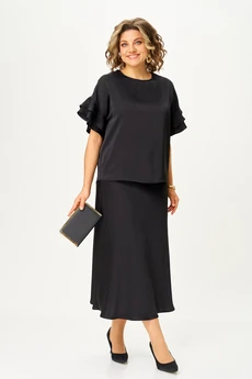 Костюм с юбкой 2294 черный Rumoda