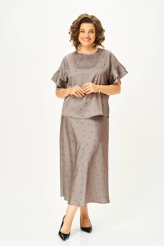 Костюм с юбкой 2294 капучино Rumoda