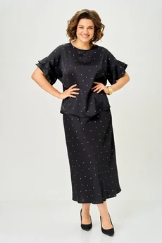 Костюм с юбкой 2294 черный Rumoda