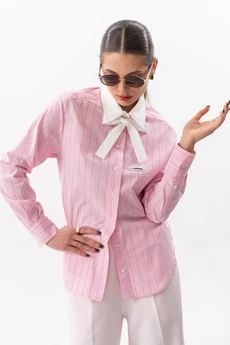 Блузка 7636 розовая полоска SILVERSPICE
