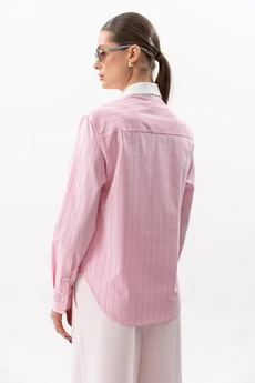 Блузка 7636 розовая полоска SILVERSPICE