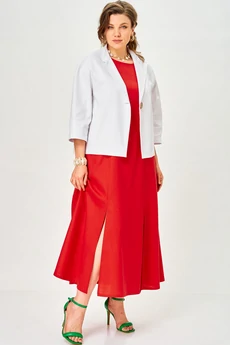 Костюм с платьем 11323 белый + красный SOVA