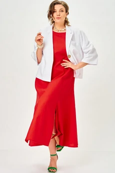 Костюм с платьем 11323 белый + красный SOVA