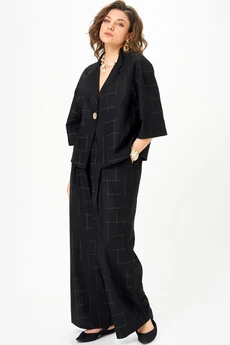 Костюм брючный 11333 черный клетка SOVA