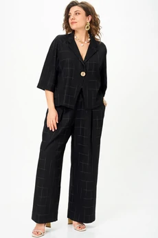 Костюм брючный 11333 черный клетка SOVA