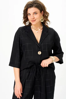 Костюм брючный 11333 черный клетка SOVA