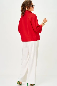 Костюм брючный 11333 красный + молочный SOVA