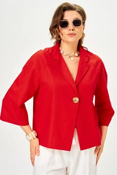 Костюм брючный 11333 красный + молочный SOVA