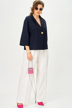 Костюм брючный 11333 синий + молочный SOVA