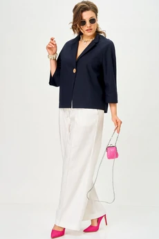 Костюм брючный 11333 синий + молочный SOVA