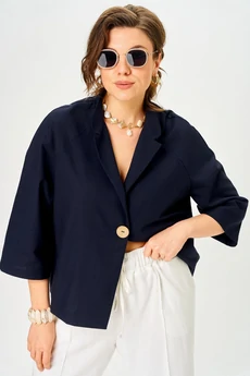 Костюм брючный 11333 синий + молочный SOVA