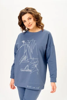 Костюм брючный 2061-1 индиго STEFANY