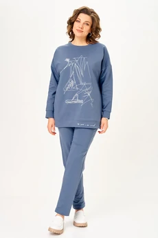 Костюм брючный 2061-1 индиго STEFANY