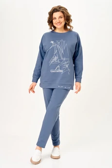 Костюм брючный 2061-1 индиго STEFANY