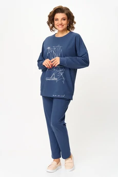 Костюм брючный 2061-1 темно-синий STEFANY