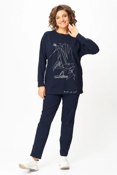 Спортивный костюм 2061-2 глубокий синий STEFANY