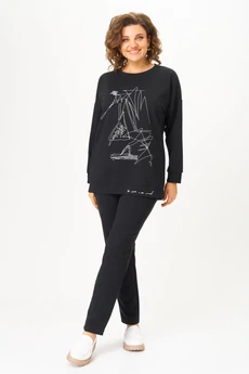 Спортивный костюм 2061-2 черный STEFANY