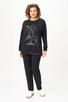 Спортивный костюм 2061-2 черный STEFANY